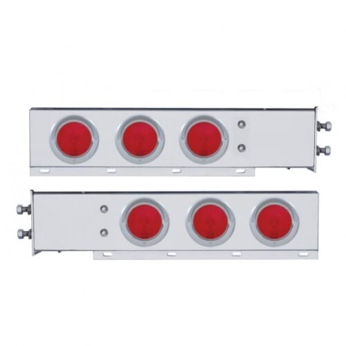 2" Bolt Pattern Stainless Spring Loaded Light Bar With 6X 4" Lights & Visors (Pair)
