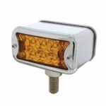 20 LED Dual Function Reflector Double Face Light With Bezel - T-Mount - Amber & Red LED/Amber & Red Lens - Image 2
