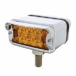 20 LED Dual Function Reflector Double Face Light With Visor - T-Mount - Amber & Red LED & Lens - Image 2