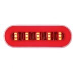 22 LED 6" Oval GloLight Kit With Divider Bar Inner Design (Stop, Turn & Tail) - Red LED/Red Insert (Each) - Image 2