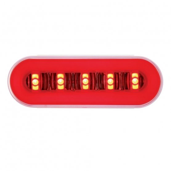 22-LED-6-Oval-GloLight-Kit-With-Divider-Bar-Inner-Design-Stop-Turn-Tail-Red-LEDRed-Insert-Each-1 22 LED 6" Oval GloLight Kit With Divider Bar Inner Design (Stop, Turn & Tail) - Red LED/Red Insert (Each) - Image 2