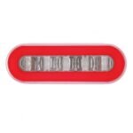 22 LED 6" Oval GloLight Kit With Divider Bar Inner Design (Stop, Turn & Tail) - Red LED/Red Insert (Each) - Image 3