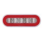 22 LED 6" Oval GloLight Kit With Divider Bar Inner Design (Stop, Turn & Tail) - Red LED/Red Insert (Each) - Image 4