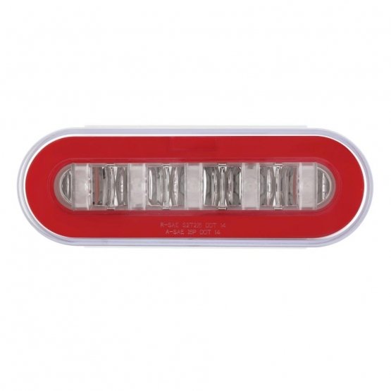22-LED-6-Oval-GloLight-Kit-With-Divider-Bar-Inner-Design-Stop-Turn-Tail-Red-LEDRed-Insert-Each-3 22 LED 6" Oval GloLight Kit With Divider Bar Inner Design (Stop, Turn & Tail) - Red LED/Red Insert (Each) - Image 4