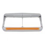 24 LED Rectangular Dual Headlight Bezel With Visor & GloLight - Amber LED/Amber Lens - Image 2