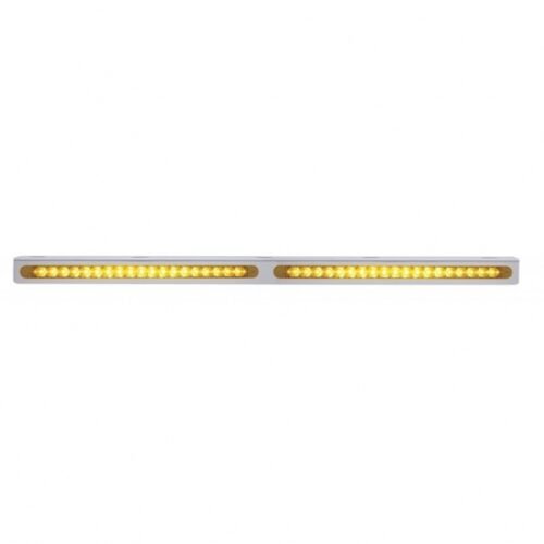 25-5/16" Stainless Light Bracket With 2X 19 LED 12" Light Bars - Amber LED/Amber Lens