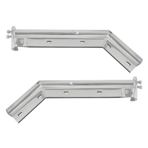 28" Chrome 45-Degree Angled Mud Flap Hangers - 1-1/8" Bolt Pattern (Pair)