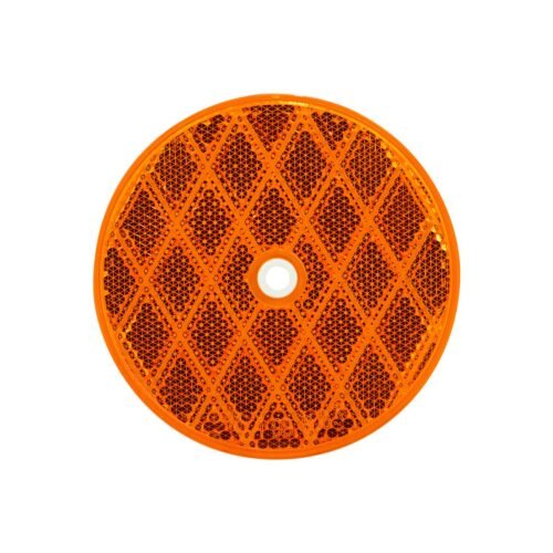 3 3/16" Round Center Bolt Reflector - Amber