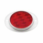 3-3/16" Round Reflector With Aluminum Mount Base - Red - Image 2