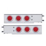 3-3/4" Bolt Pattern Deluxe Stainless Spring Loaded Light Bar With 6X 4" Lights & Bezels (Pair)