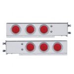 3-3/4" Bolt Pattern Stainless Spring Loaded Light Bar With 6X 4" Lights & Visors (Pair)