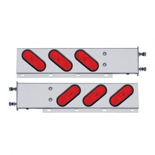 3-3/4" Bolt Pattern Stainless Spring Loaded Light Bar With 6X Oval Lights & Grommets (Pair)