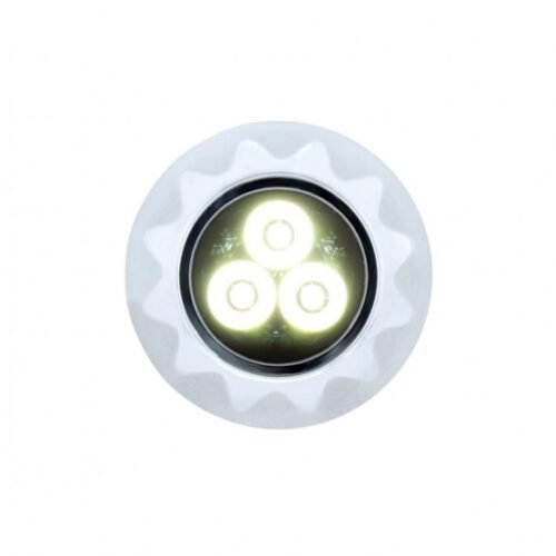 3 High Power LED 3/4" Mini Warning Light - White LED (Bulk)