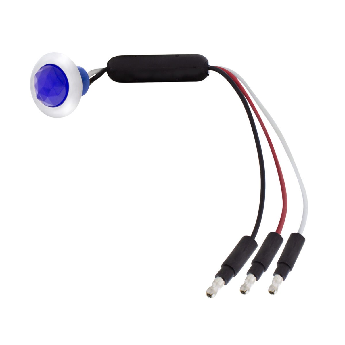 3 LED Dual Function 3/4" Mini Light (Clearance/Marker) With Crystal Lens-Blue LED/Blue Lens - Image 2