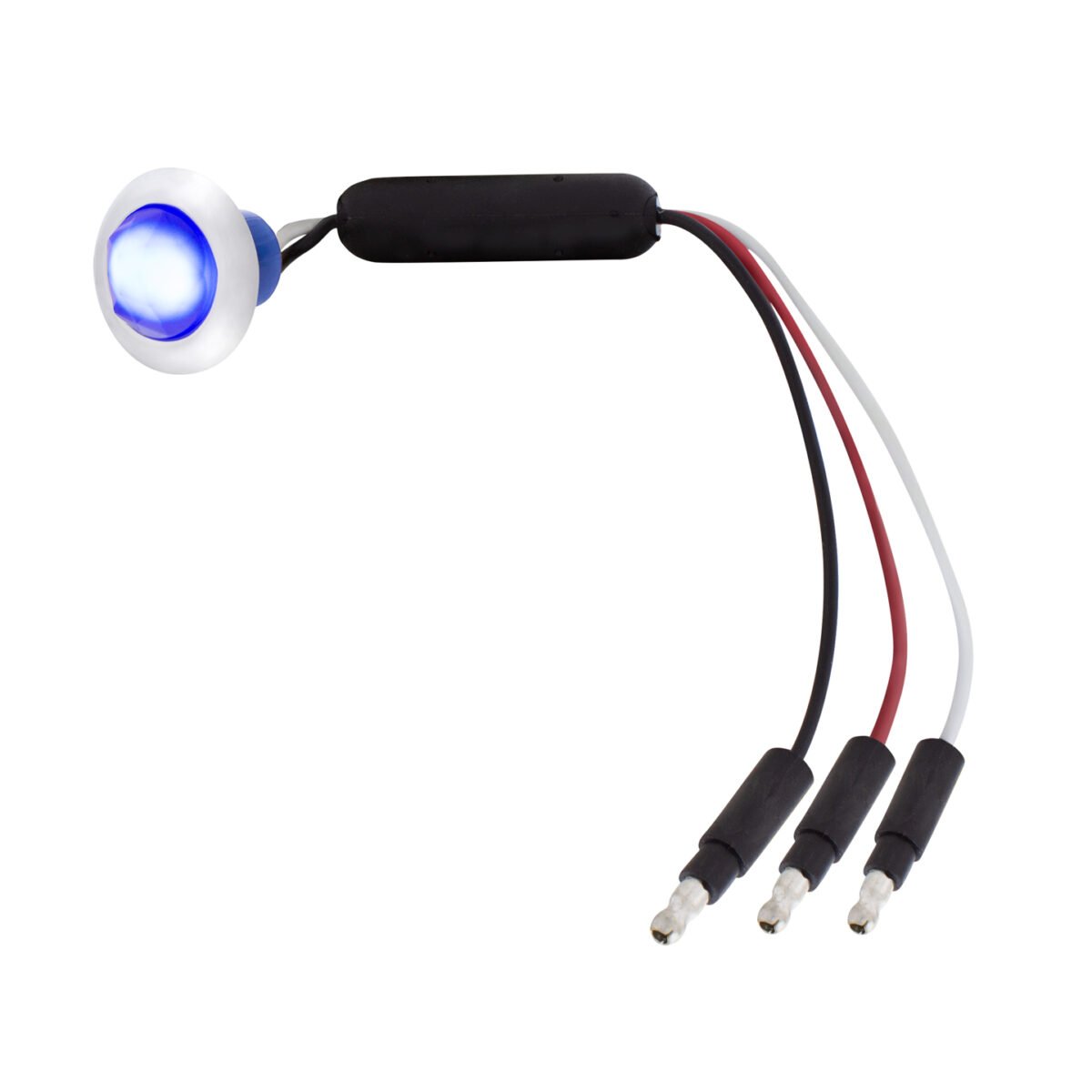 3 LED Dual Function 3/4" Mini Light (Clearance/Marker) With Crystal Lens-Blue LED/Blue Lens - Image 1