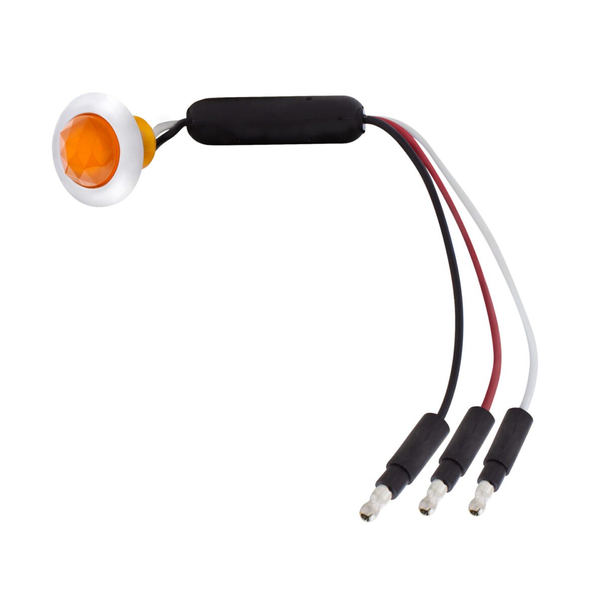 3 LED Dual Function 3/4" Mini Light (Clearance/Marker) With Faceted Crystal Lens-Amber LED/Amber Lens - Image 2