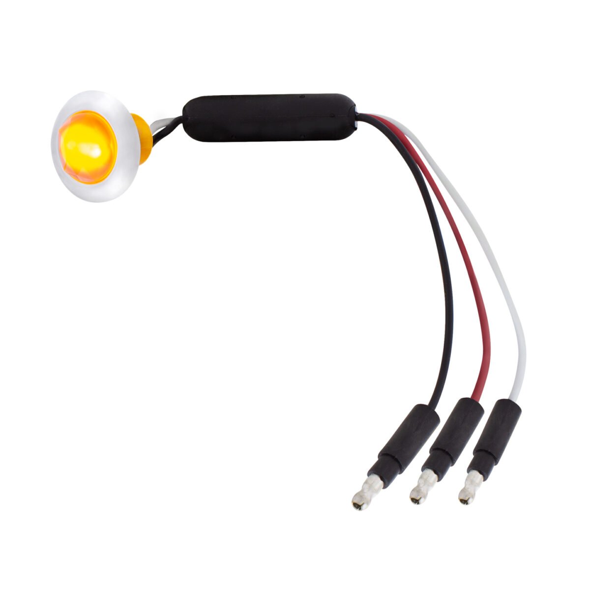3 LED Dual Function 3/4" Mini Light (Clearance/Marker) With Faceted Crystal Lens-Amber LED/Amber Lens - Image 1