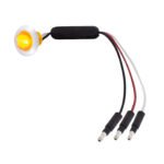 3 LED Dual Function 3/4" Mini Light (Clearance/Marker) With Faceted Crystal Lens-Amber LED/Amber Lens