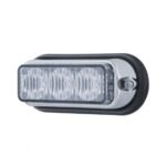 3 LED Warning Light With Black Bezel - White LED (Bulk) - Image 4