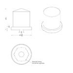 30mm X 1-7/8" Chrome Plastic Pointed Nut Cover - Push-On - Image 2