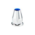 33mm X 2-3/4" Chrome Plastic Nut Covers With Flange - Push-On -Blue Reflector (Color Box of 20) - Image 2