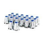 33mm X 2-3/4" Chrome Plastic Nut Covers With Flange - Push-On -Blue Reflector (Color Box of 20)