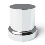 33mm X 2" Chrome Plastic Flat Top Nut Covers With Flange - Push-On (10-Pack) - Image 2