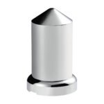 33mm X 3-3/16" Chrome Plastic Pointed Nut Covers With Flange - Push-On (60-Pack) - Image 3