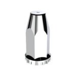 33mm X 4" Chrome Plastic Extra Tall Nut Covers With Flange - Thread-On (60-Pack) - Image 2