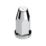 33mm X 4" Chrome Plastic Extra Tall Nut Covers With Flange - Thread-On (60-Pack) - Image 3