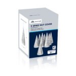 33mm x 4-1/2" Chrome Plastic X Spike Nut Covers - Thread-On (Box Of 10) - Image 5