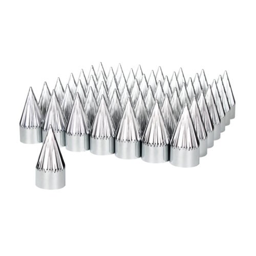 33mm x 4-3/8" Chrome Plastic Razor Nut Covers - Thread-On (60-Pack)