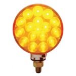 34 LED Single Stud Reflector Double Face Turn Signal Light - Amber & Red LED/Amber & Red Lens - Image 2