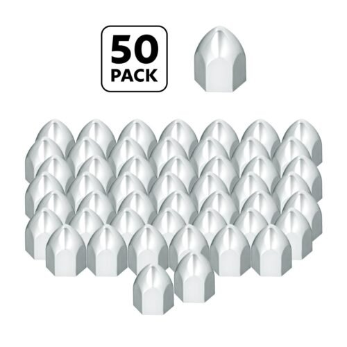 3/4" X 1 3/8" Chrome Plastic Bullet Nut Cover - Push-On (50-Pack)