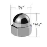 3/4" X 15/16" Chrome Die-Cast Acorn Nut Cover (50 pcs/Box) - Image 3