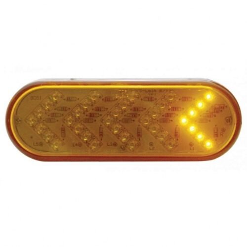 35 LED 6" Oval Sequential Turn Signal Light - Amber LED/Amber Lens (Bulk)