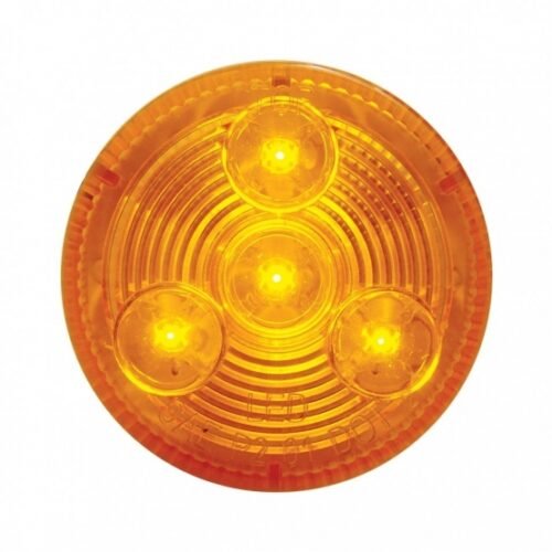 4 LED 2-1/2" Round Low Profile Light (Clearance/Marker) - Amber LED/Amber Lens (Bulk)