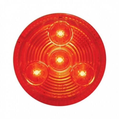4 LED 2-1/2" Round Low Profile Light (Clearance/Marker) - Red LED/Red Lens (Bulk)
