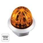 4 LED 3/4" Mini Watermelon Double Fury Light With Clear Lens (Clearance/Marker) - Amber & White LED - Image 2