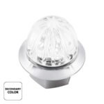 4 LED 3/4" Mini Watermelon Double Fury Light With Clear Lens (Clearance/Marker) - Amber & White LED - Image 3