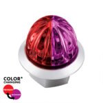 4 LED 3/4" Mini Watermelon Double Fury Light With Clear Lens (Clearance/Marker) - Red & Purple LED