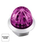 4 LED 3/4" Mini Watermelon Double Fury Light With Clear Lens (Clearance/Marker) - Red & Purple LED - Image 3