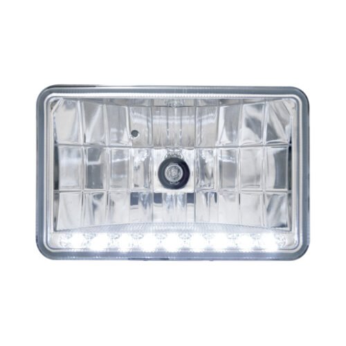 4" X 6" Crystal Headlight With 9 White LED Position Light - Low Beam