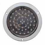 40 LED 4" Round Flange Mount Deep-Dish Light (Stop, Turn & Tail) - Red LED/Clear Lens