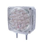 45 LED Double Stud Double Face Turn Signal Light - Amber LED/Clear Lens