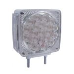 45 LED Double Stud Double Face Turn Signal Light (Passenger) - Amber & Red LED/Clear Lens