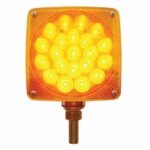 45 LED Single Stud Double Face Turn Signal Light (Passenger) - Amber & Red LED/Amber & Red Lens - Image 2