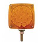 45 LED Single Stud Double Face Turn Signal Light (Passenger) - Amber & Red LED/Amber & Red Lens - Image 3