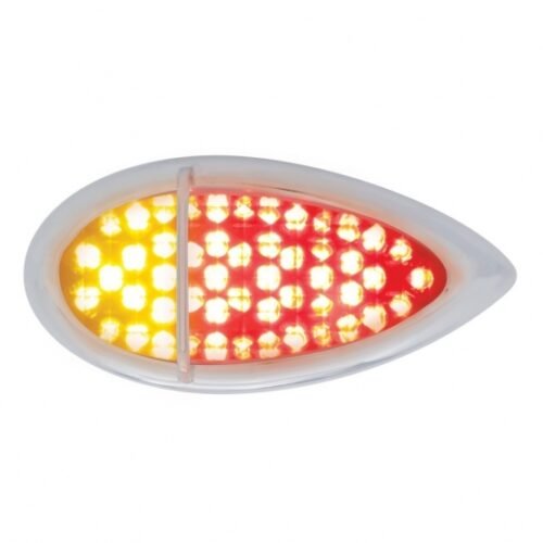 51 LED Duo "Baby Zephyr" Auxiliary/Utility Light With Bezel- Red+Amber LED/Clear Lens