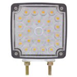 52 LED Double Stud Double Face Turn Signal Light (Passenger) - Amber & Red LED/Clear Lens - Image 2